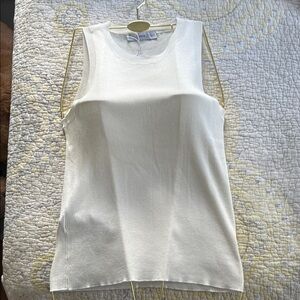 Mango White Cut Out Sleeveless Tank Top #104
